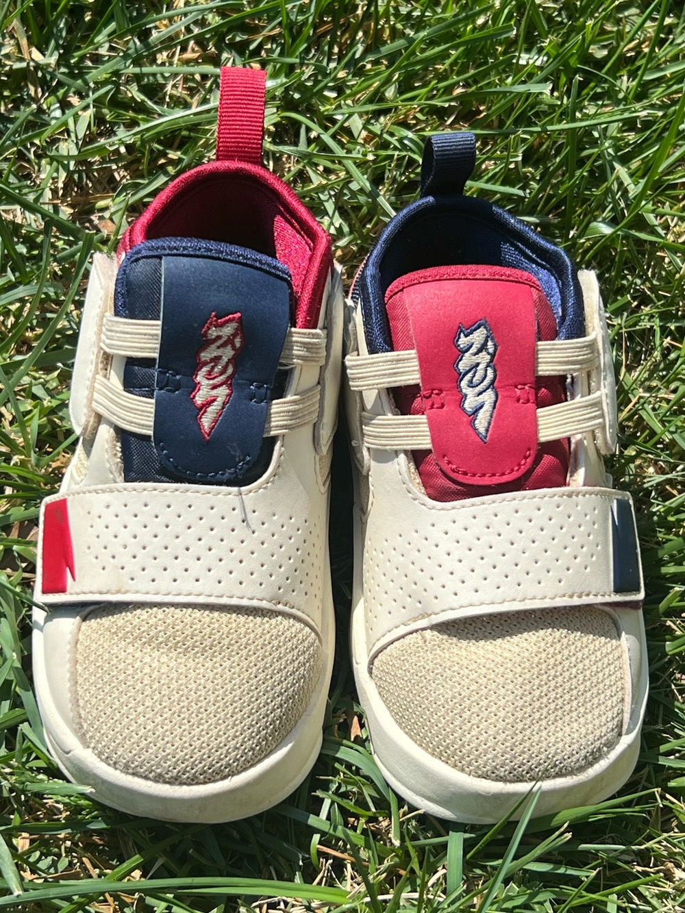 Jordan Kids' Red and Navy Sneakers